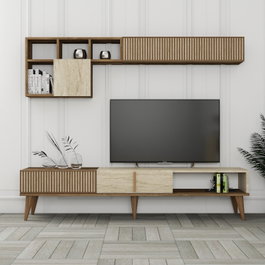 Hanah Home Mueble de TV Milan - Nogal y Travertino